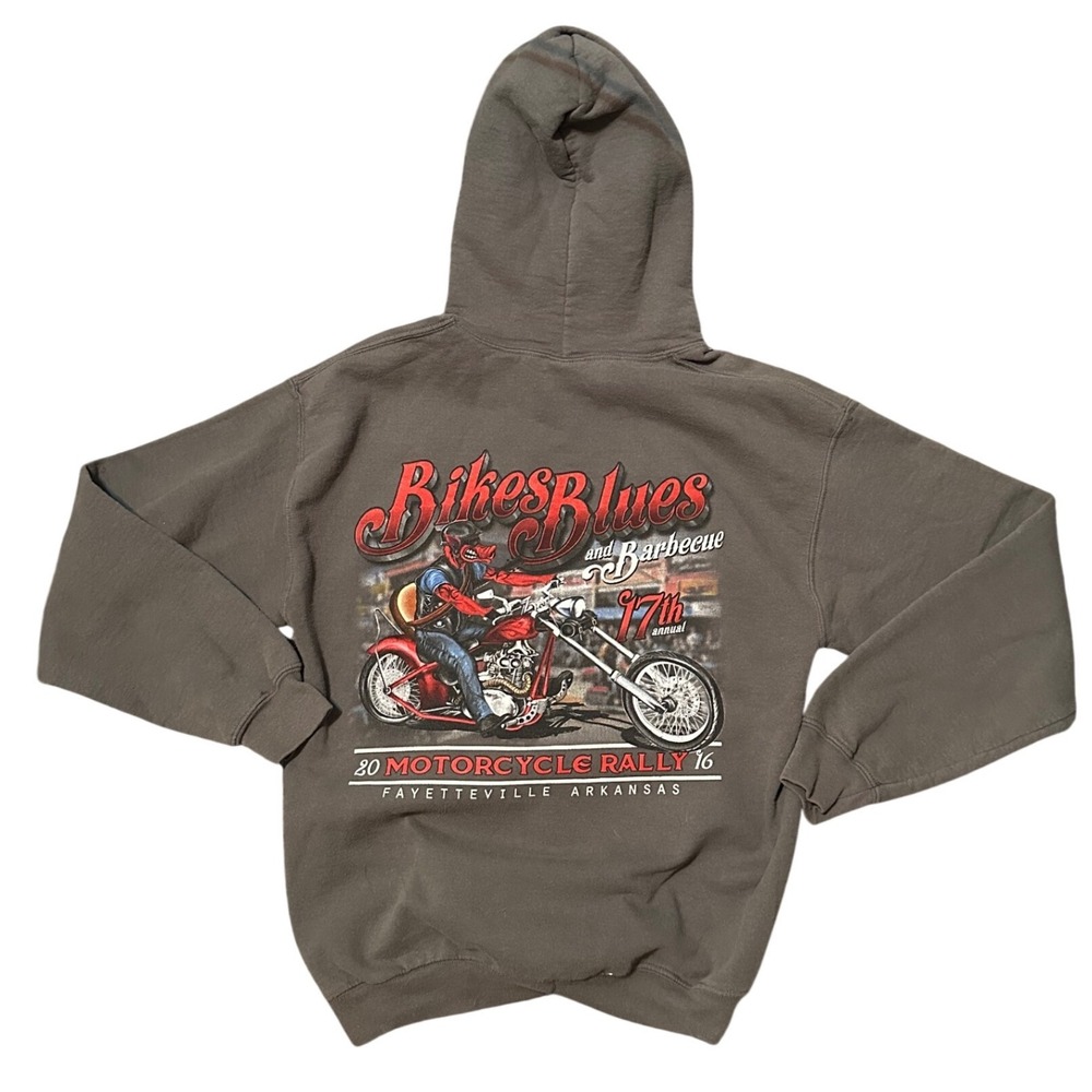 Gildan Bikes Blues and BBQ Motorcycle Rally‎ 16 Fayetteville Arkansas Hoodie